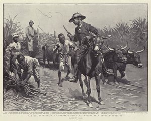 Industrie della Giamaica, un sorvegliante durante il suo giro in una piantagione di zucchero da William T. Maud